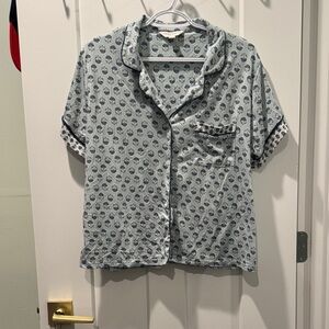 Women’s Blue Patterned Pajama Shirt